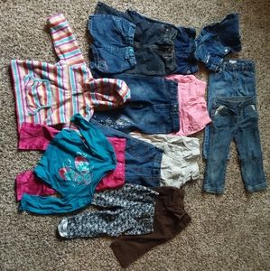 Little Girls Clothes Bundle Lot Various 16 Pieces
